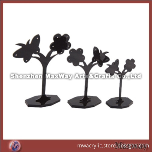 Acrylic Butterfly Flower-shaped Black Ear Nail/Pin/Earbob/Pendants/Earrings Display Holder/Showcase